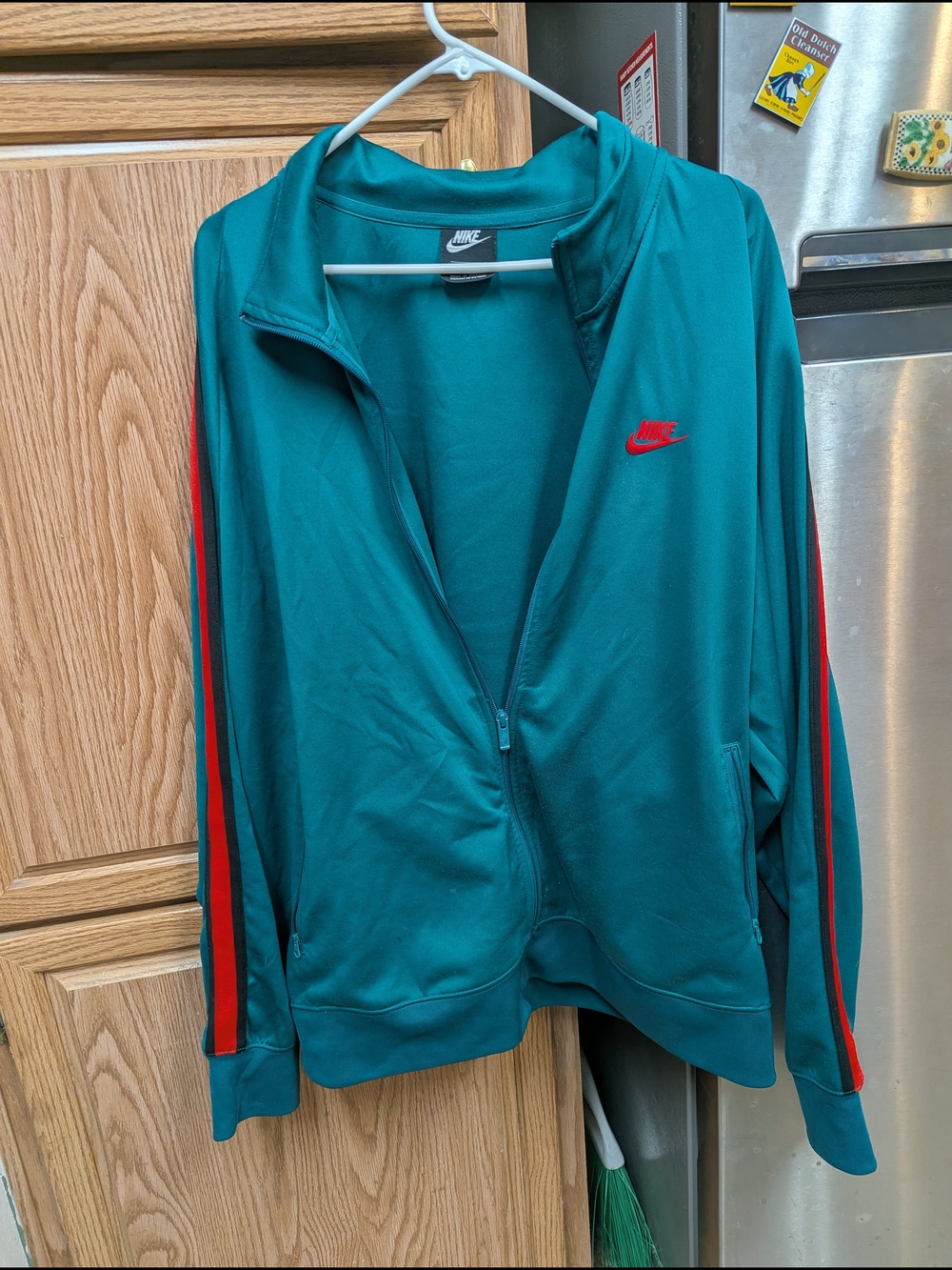 Nike Teal Track Jacket with Red Accent